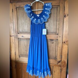 NWT - Women’s Medium Blue Embroidered Dress